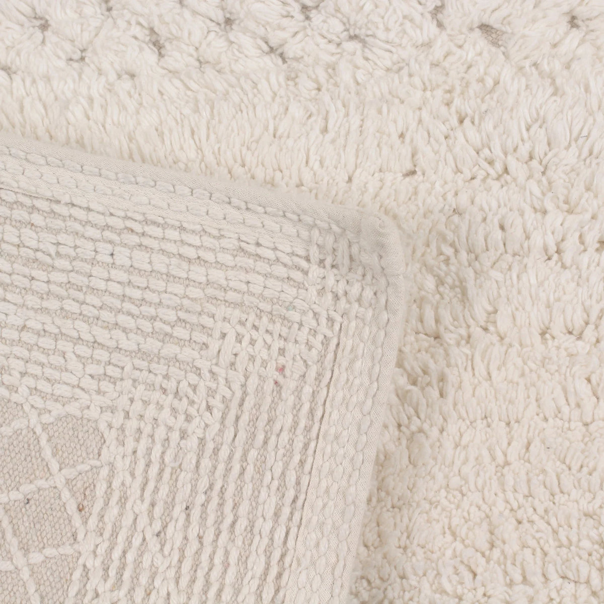 Home Weavers Inc Classy Bathmat Collection 100% Cotton Non-Slip Bathroom Rug Set, Machine Washable Bath Rug, 5 Piece Bath Mat Set with Contour Ivory