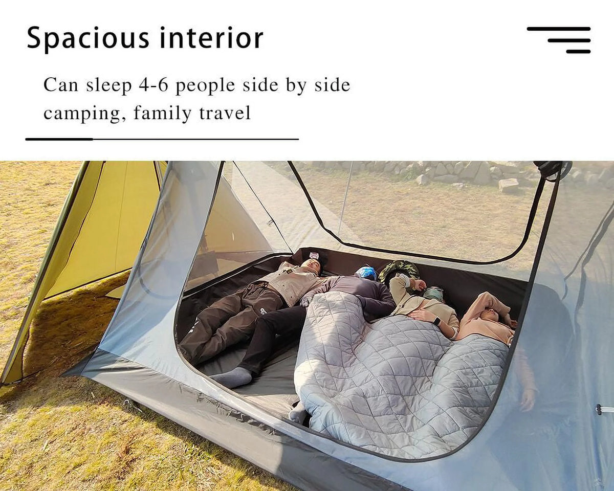 Top Lander 4 Person Tents for Camping Waterproof with Two Porch Hot Tent Bushcraft Shelter 4 Season Family Tent