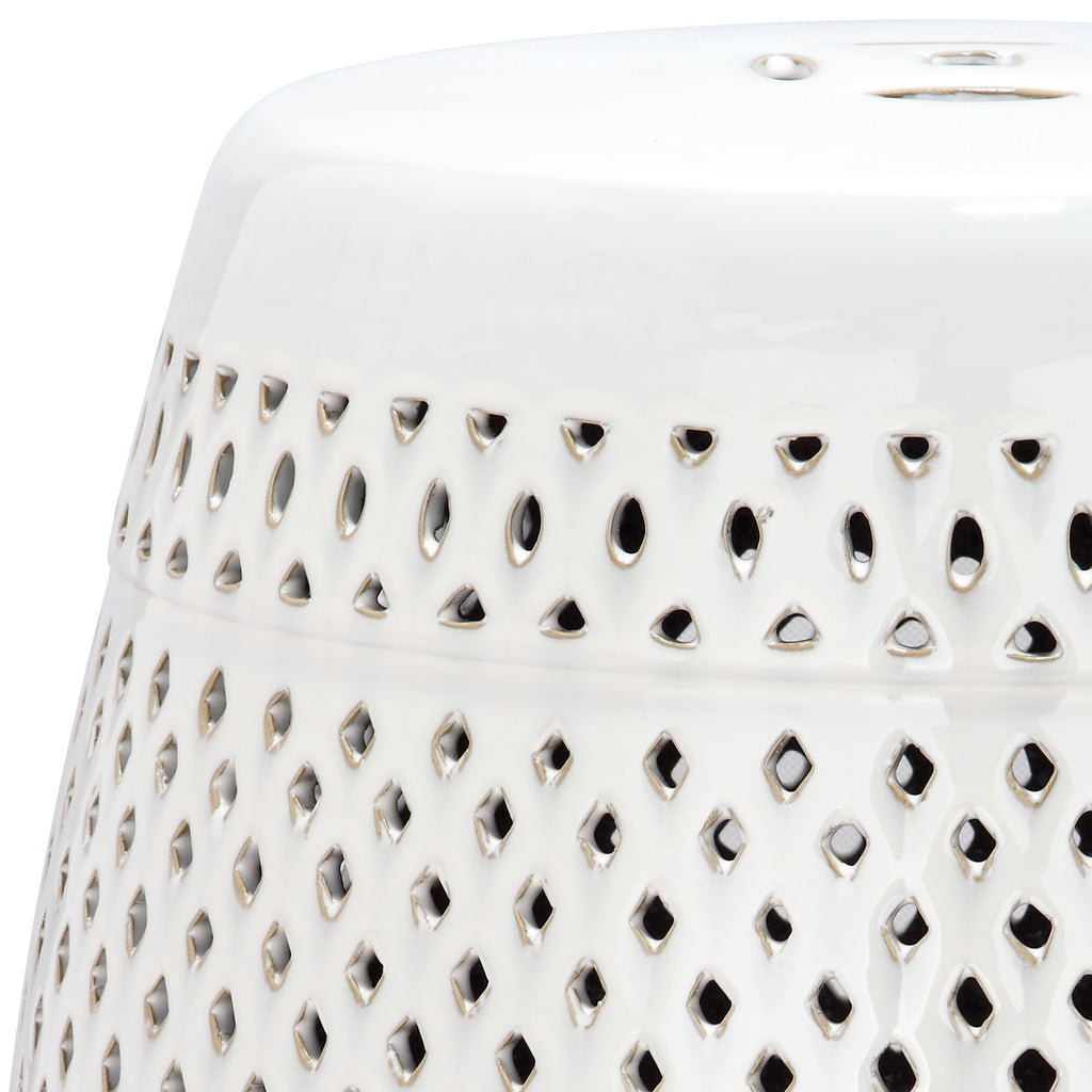 Safavieh Diamond Drum Indoor/Outdoor Garden Patio Stool, White