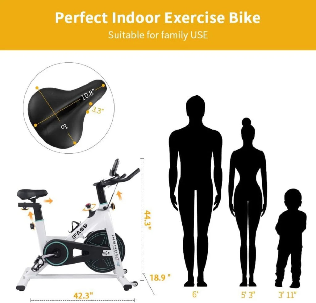 Stationary Bikes for Home Indoor, Exercise Bike with LCD Monitor and Comfortable Seat Cushion for Home Gym Cardio Fitness Training