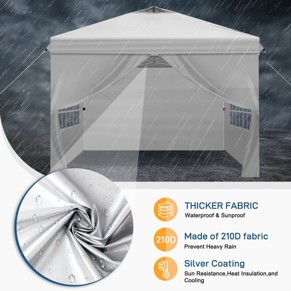Ktaxon 10x10 Ez Pop Up Canopy Tent,Outdoor Sun Shade Shelter,Outdoor Gazebo,One Push Setup with Sidewalls,1 Roller Bag,4 Sandbags,UPF50+ - Pink