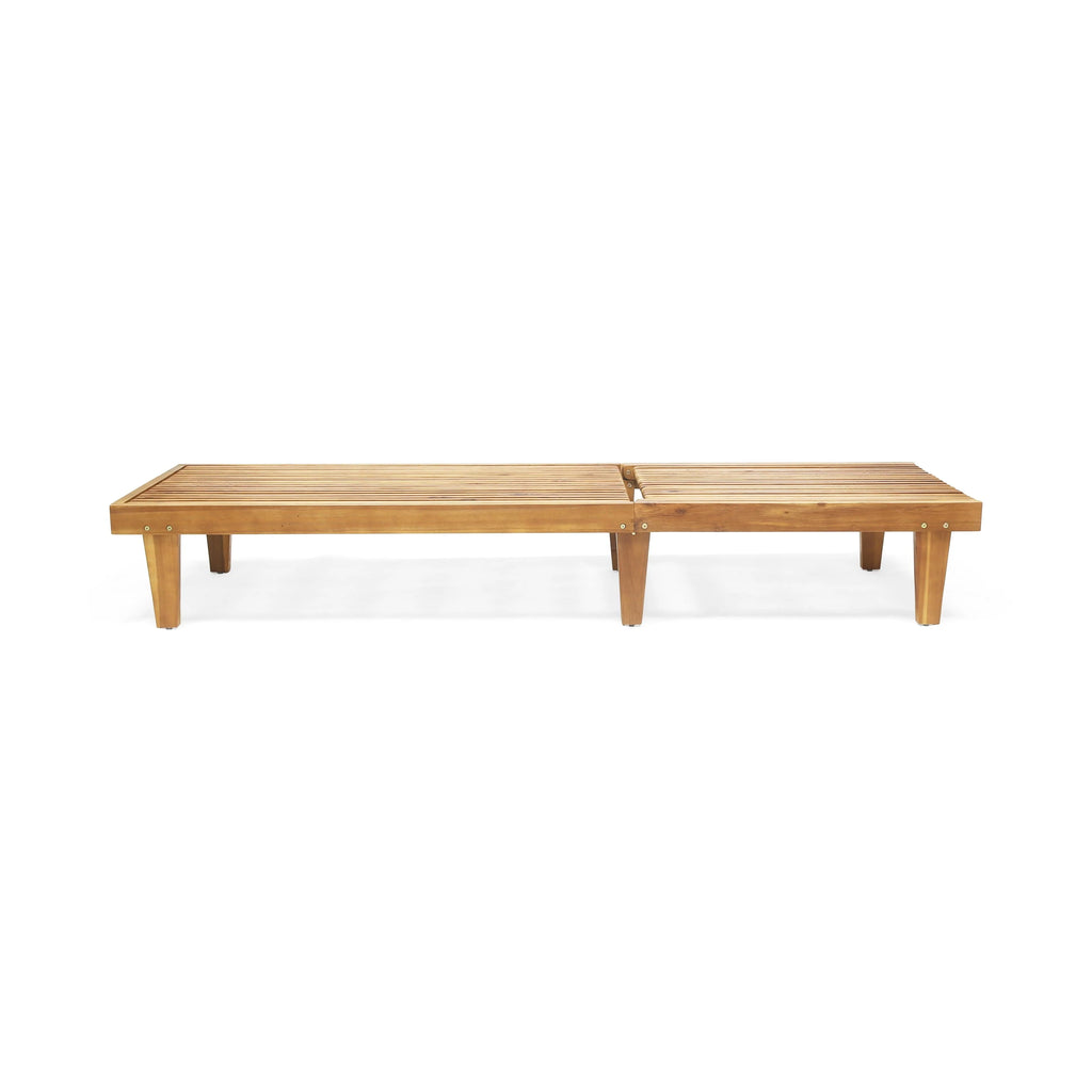 Maddison Outdoor Wooden Chaise Lounge, Teak Finish