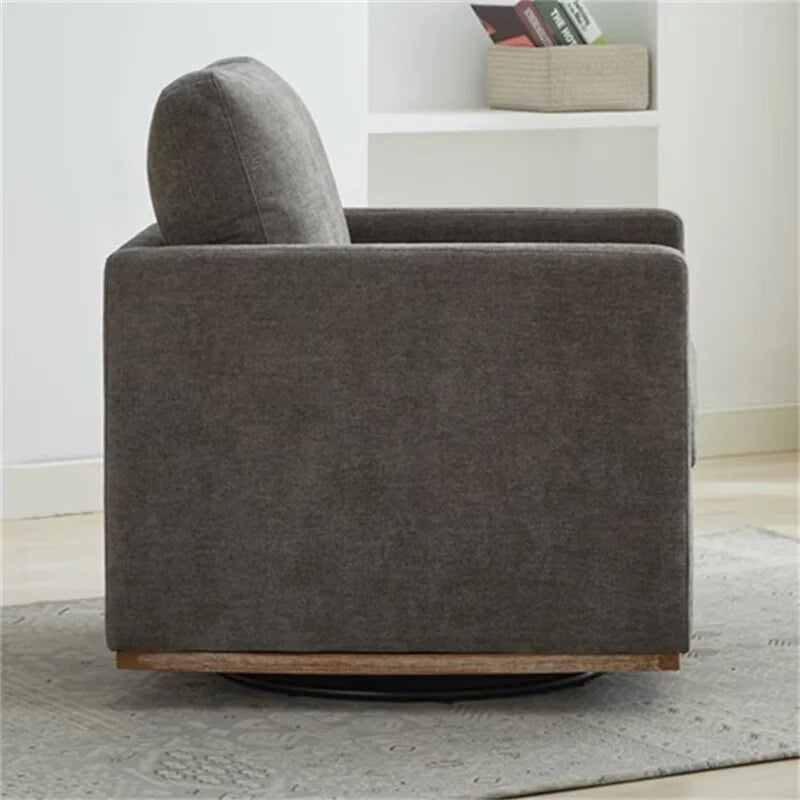Swivel Accent Chair, Modern Chenille Upholstered Lounge Chair Armchair with 360 Degree Swiveling Base, Leisure Club Chair Comfy Accent Single Sofa Chair for Nursery Bedroom Living Room, Taupe