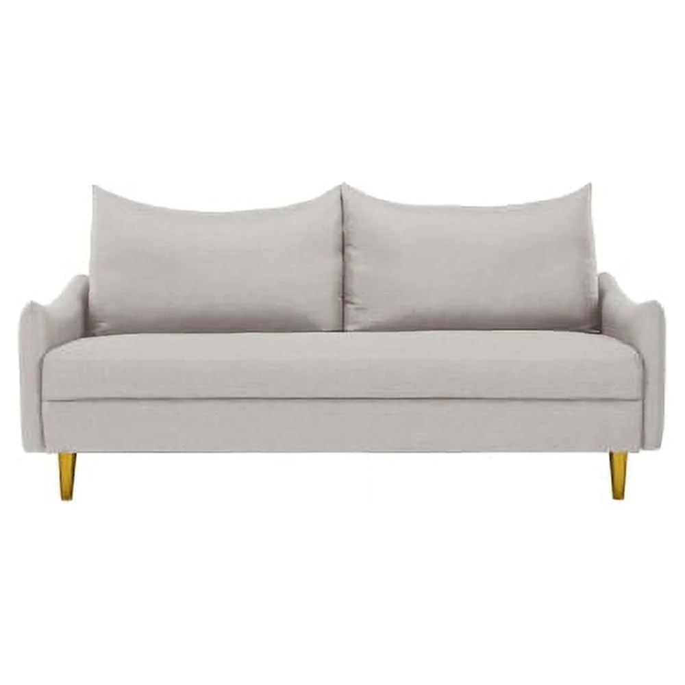 66.9" W Loveseat Sofa, Mid Century Modern Decor Love Seat Couches for Living Room, Polyester Upholstered Loveseats Furniture, Solid and Easy to Install Small Couch for Bedroom, White