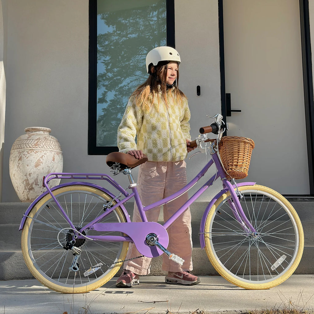 Glerc Missy 24" Girls Cruiser Bike 6-Speed Women's Hybird Bicycle for Ages 7-11 Years, Mint Green
