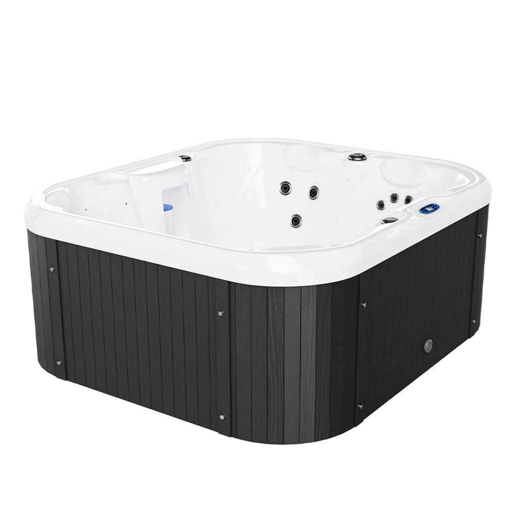 Patiowell 2 Person Home Spa Hot Tub for Outdoor, with 41pcs Massage Jets, LED lighting, Built-In Water Purification System, 900L, Black