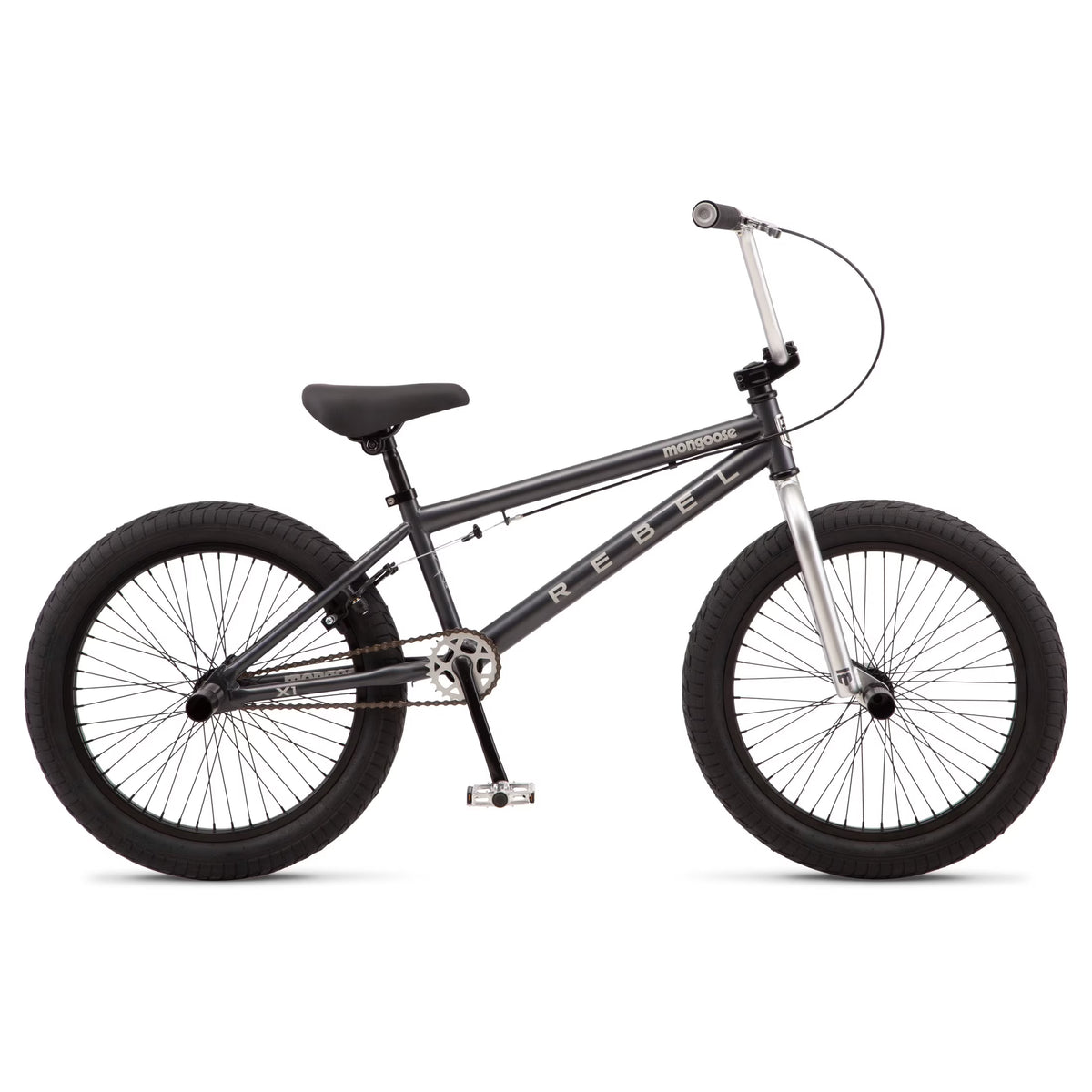 Mongoose Rebel X1 BMX Bike, 20-in. Wheels, Kids Ages 7-14 Years, Gray Child Bicycle