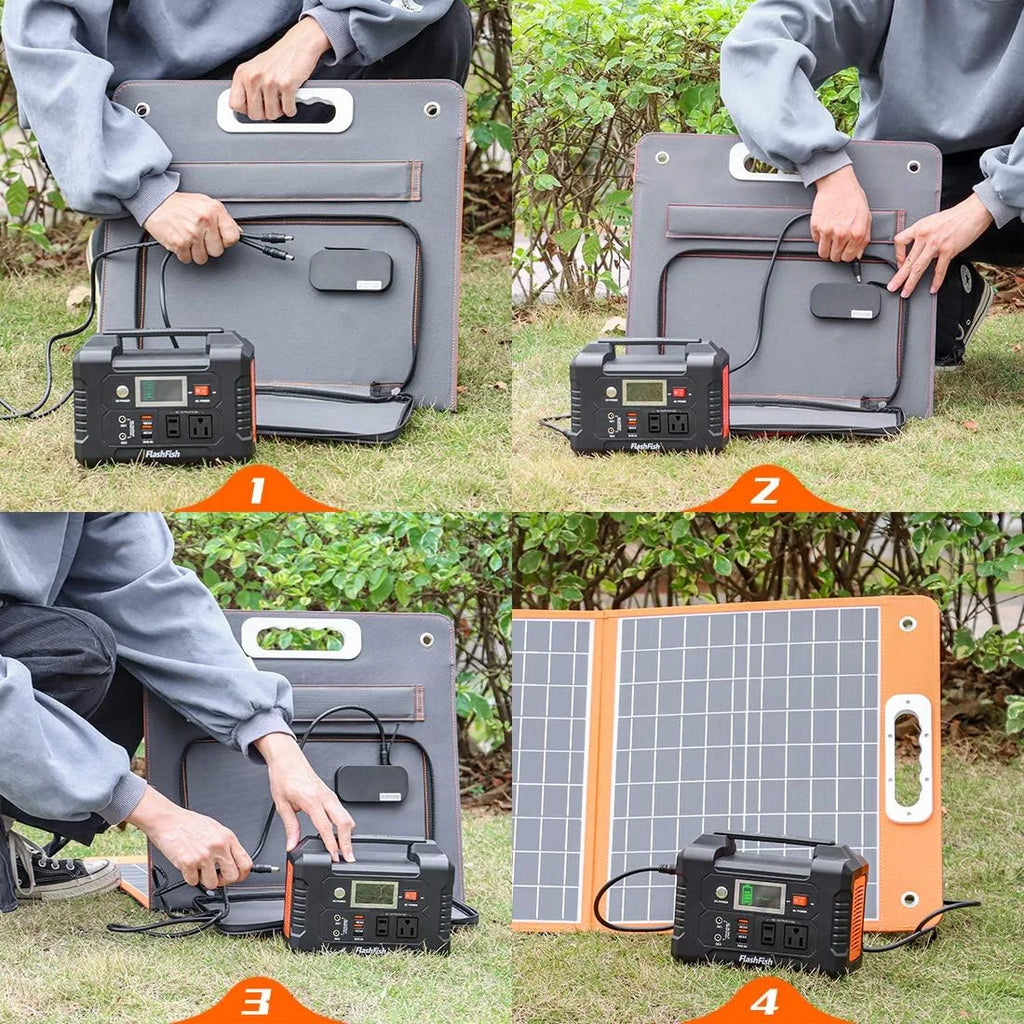 Flashfish 200W Portable Power Station, 40800mAh Solar Generator, Portable Generator for Camping Travel Emergency