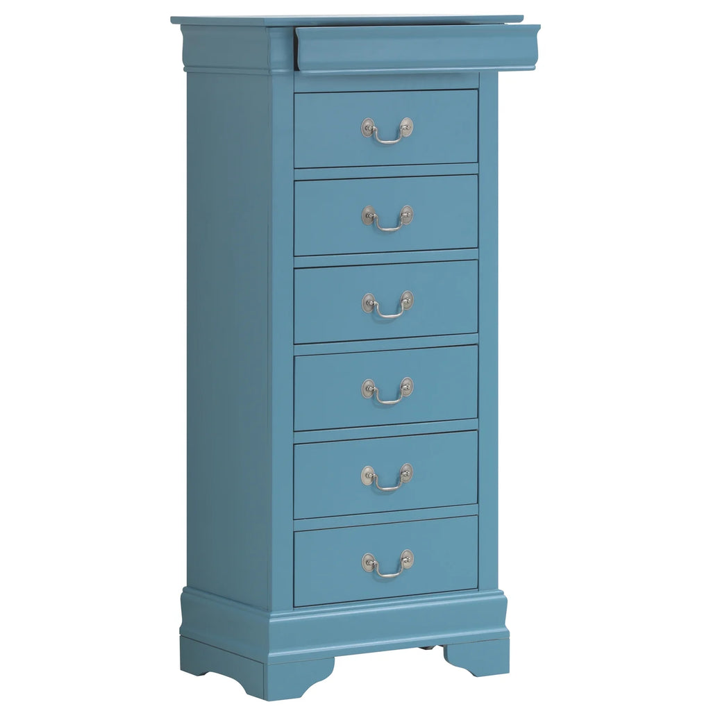 Glory Furniture Louis Phillipe 7 Drawer Lingerie Chest in Cherry