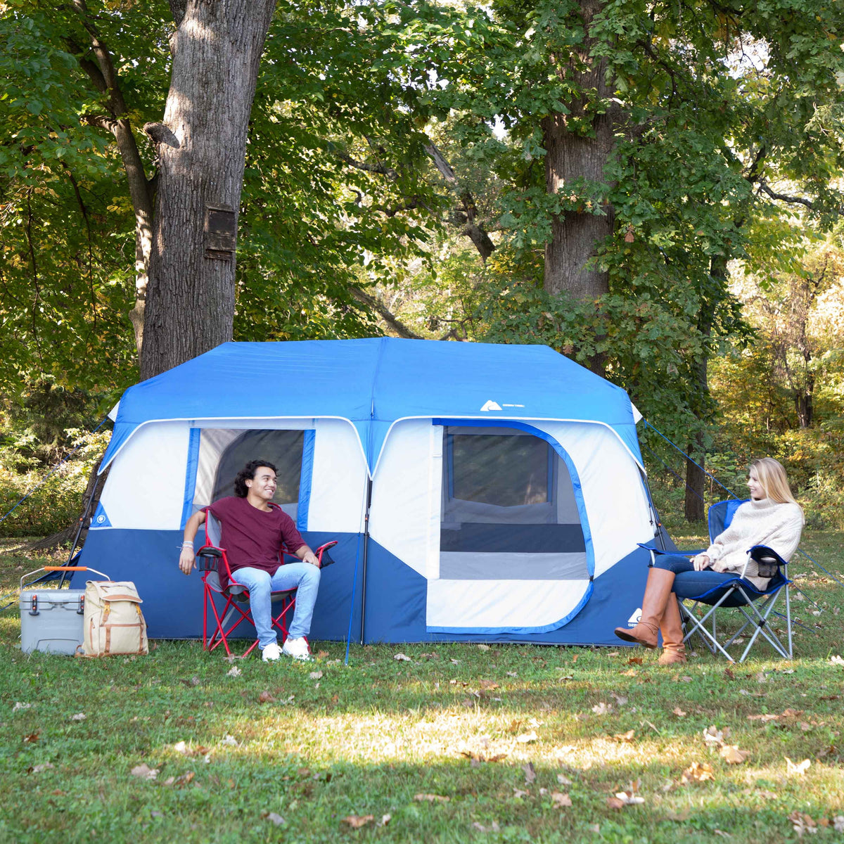 Ozark Trail 8' x 7' 4-Person Instant Cabin Tent with LED Lighted Hub, 19 lbs