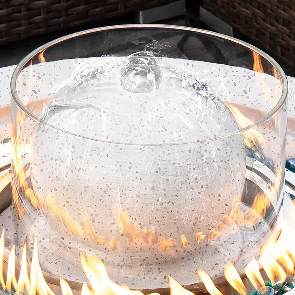 COSIEST 29.3-inch 50,000 BTU Outdoor Propane Fountain Round Fire Pit Table