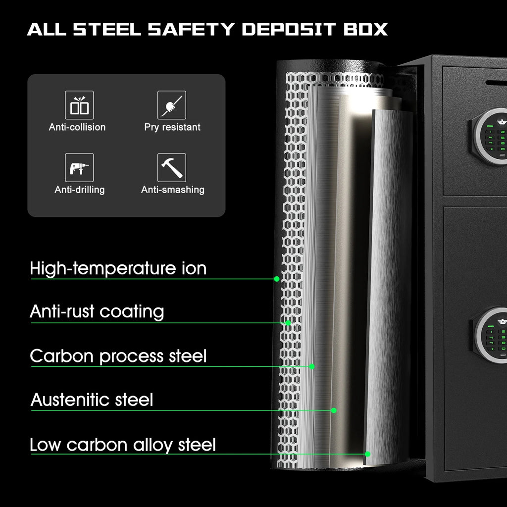 Silkight Safe - 6.0 Cu ft Home Safe Box - Fireproof Safe Depository Drop Safe with Backlit Keypad & Alarm System for Business Home Money Safe