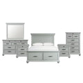 Picket House Furnishings Brooks Queen Platform Storage 6PC Bedroom Set in Grey