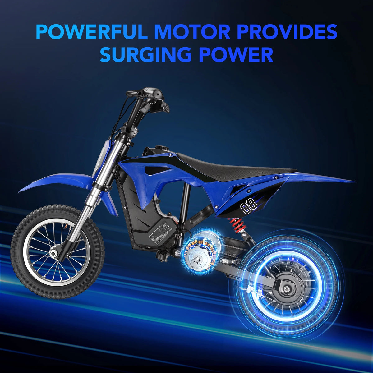 36V Kids Electric Dirt Bike,Fast Speed Electric Motorcycle Up to 16 MPH & 10 Miles Long-Range, 3-Speed Modes, Twist Grip Throttle, Dual Suspension & Brakes for Kids Ages 5-10 Ride on Toys