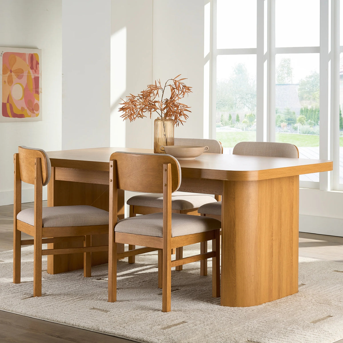 Better Homes & Gardens Juliet Dining Chairs 2 Pack, Light Honey Finish and Olive Green
