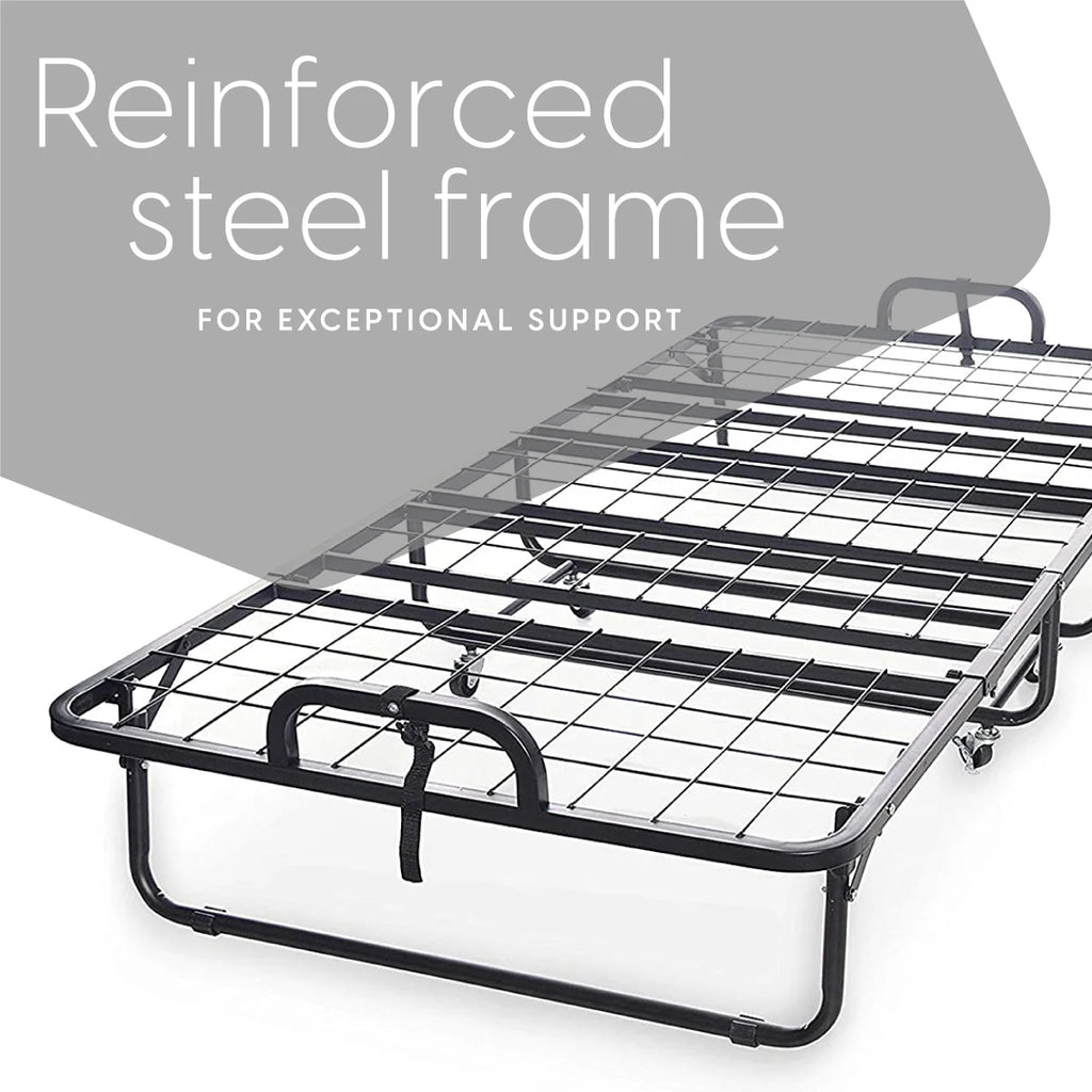 Milliard Diplomat Adjustable Size Modern Folding Bed with Memory Foam Mattress