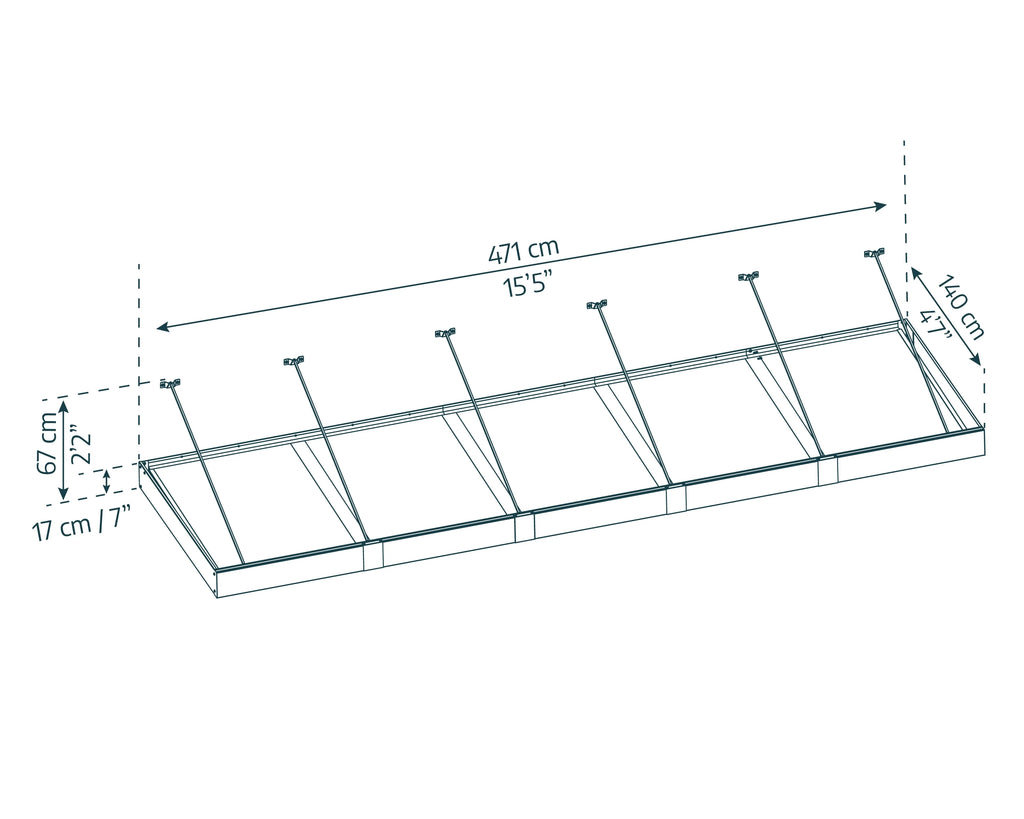 Palram - Canopia Sophia XL 2000 6' x 5' Acrylic Awning - Gray/Mist