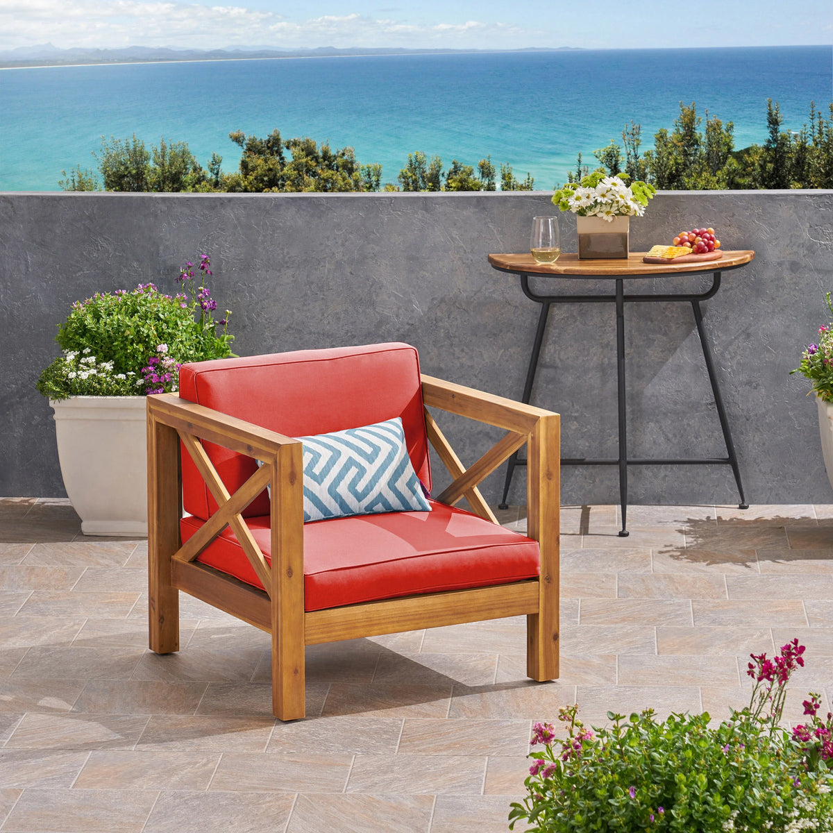 Outdoor Acacia Club Chairs