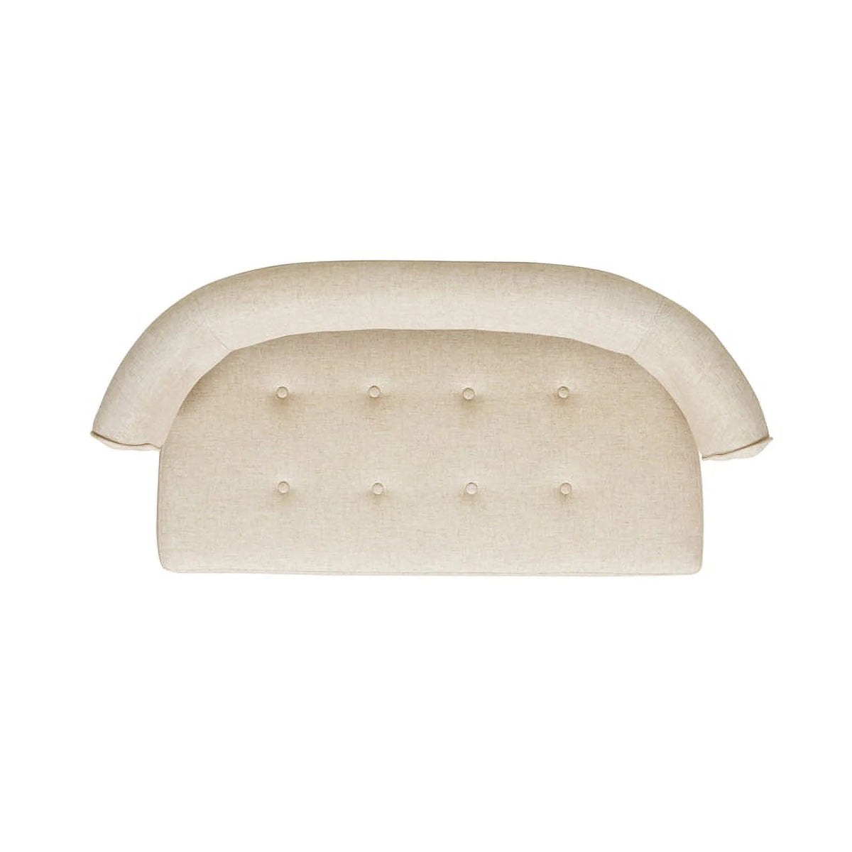 Jennifer Taylor Home Jared Roll Arm Tufted Polyester Fabric Bench, Sky Neutral Beige