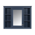 Furvclv Bathroom Wall Mirror Cabinet Modern Wall Mounted Cabinet Storage Organizer With Single Mirror Door 6 Open Shelves