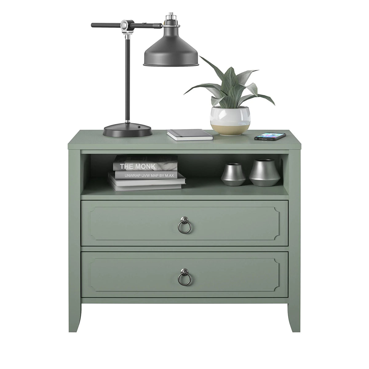 Her Majesty 2 Drawer Nightstand, Mustard Yellow