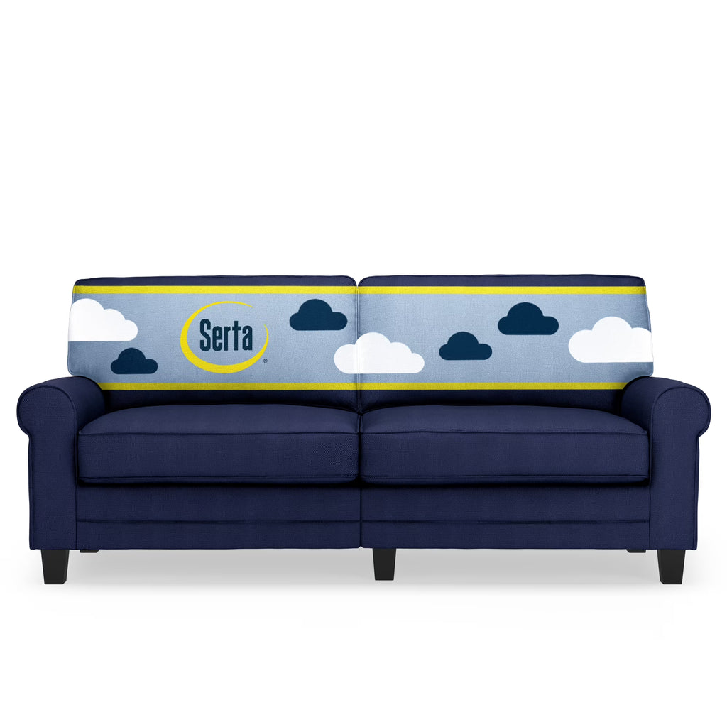 Serta Copenhagen 78" Rolled Arm Sofa with Removable Covers Dark Brown