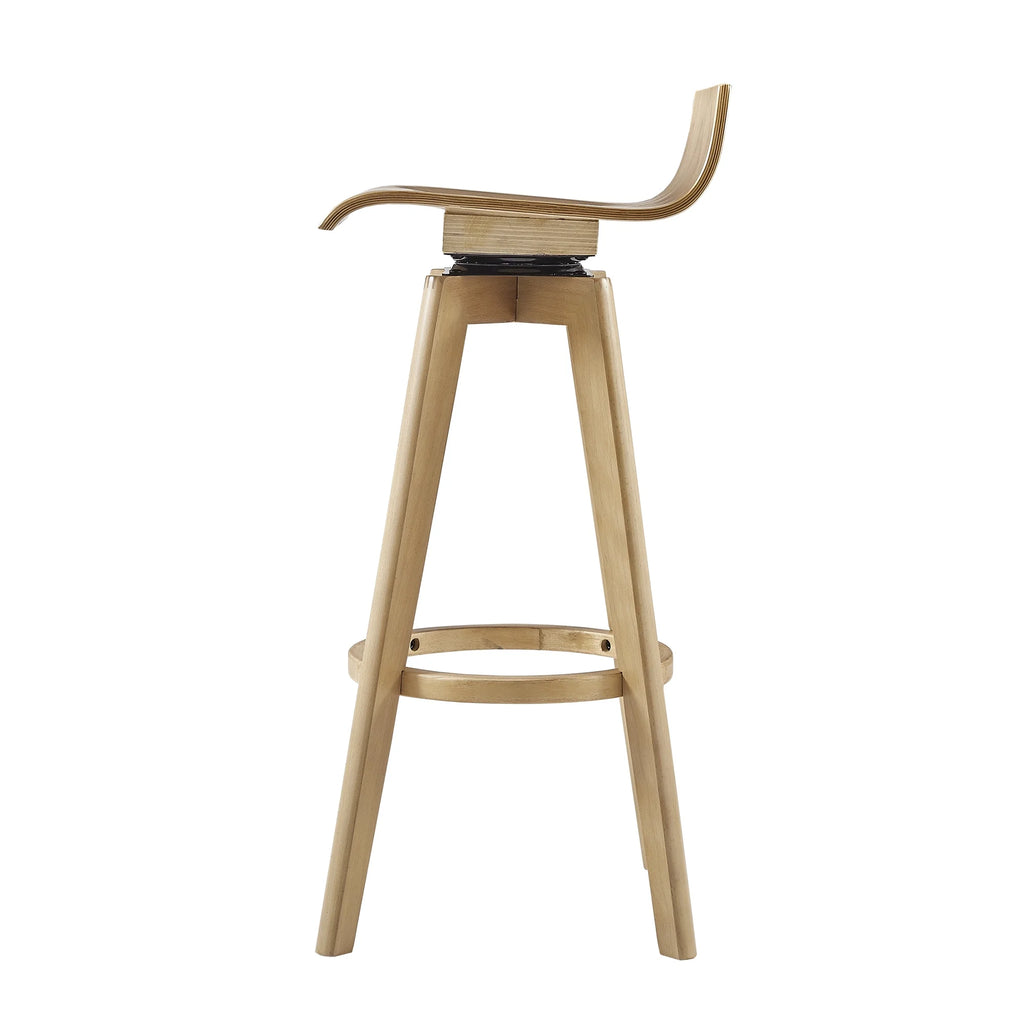 Weston Home Aleksi Modern Wood 29-inch Swivel Bar Stool, Set of 2, Natural