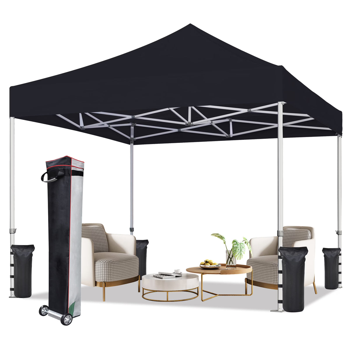 Eurmax Canopy 10' x 10' Beige Pop-up and Instant Outdoor Canopy