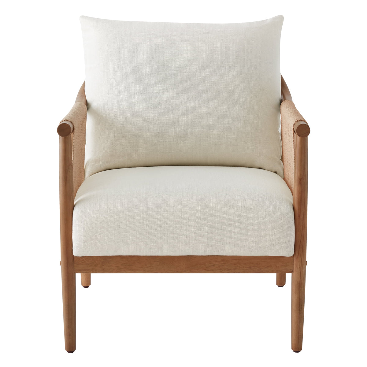 CHITA Modern Accent Chair, Braid Armchair Living Room Chair, Cream