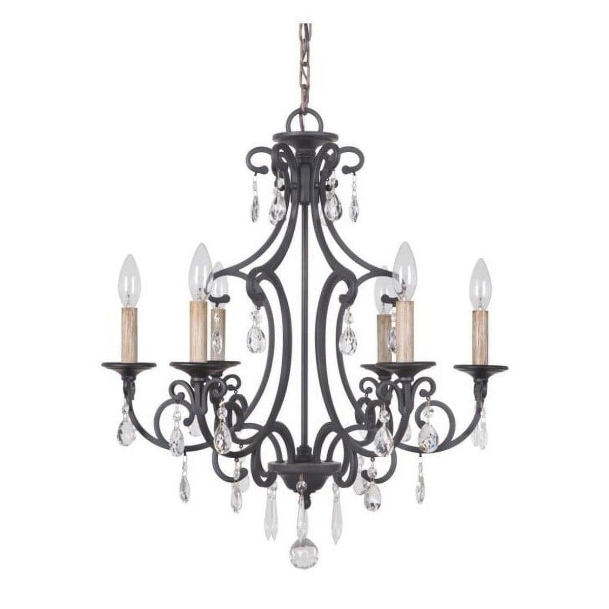 38926-MBK-Craftmade Lighting-Bentley - Six Light Chandelier -Traditional Installation