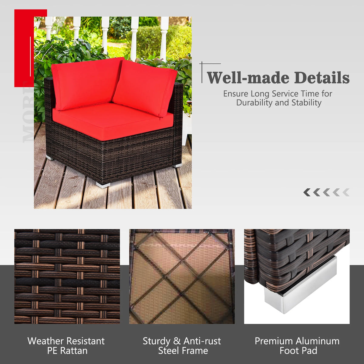 Costway 8PCS Patio Rattan Furniture Set Fire Pit Table Tank Holder Cover Deck Black