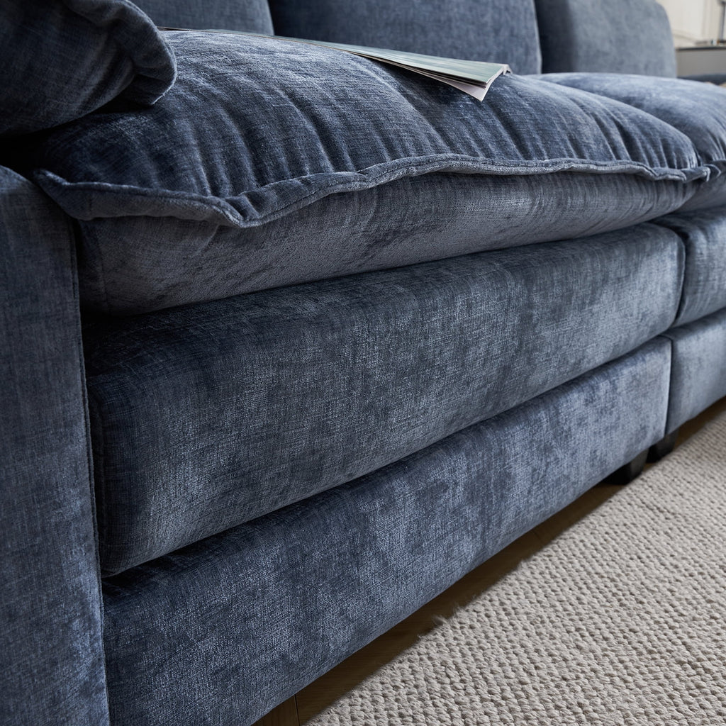 Zimtown Sectional Sofa with Ottoman, L Shaped Convertible Couch with Removable Chaise Chenille Fabric Sofa Set for 4-6 Persons Living Room Furniture Dark Grey
