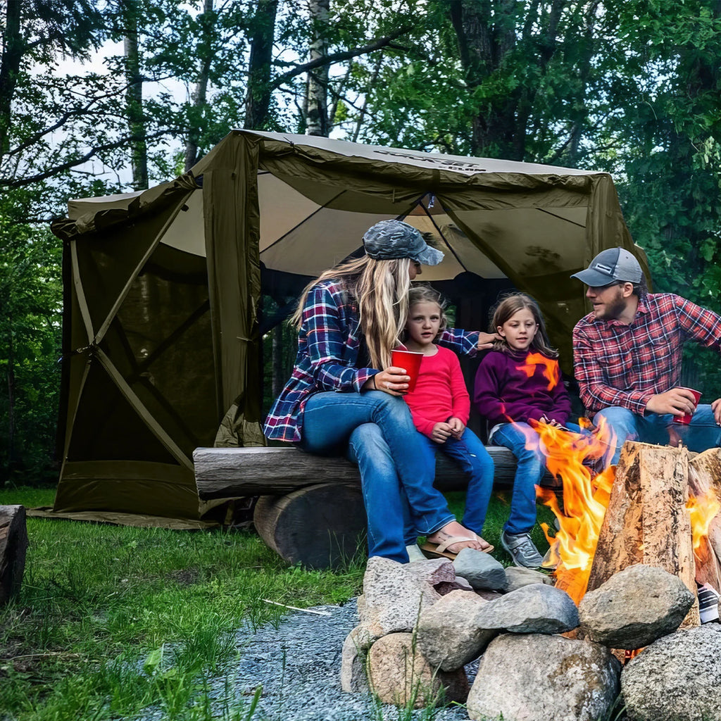 CLAM Quick-Set Pavilion 12.5 x 12.5' Portable Outdoor Canopy Shelter, Green