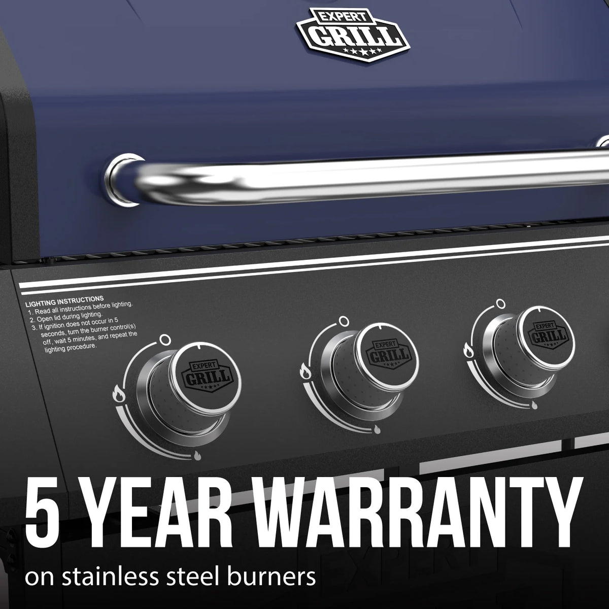 Expert Grill 4 Burner with Side Burner Propane Gas Grill in Blue
