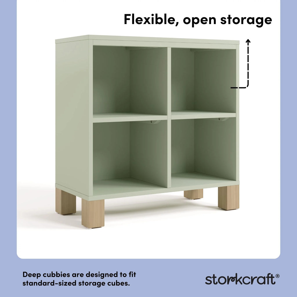 Storkcraft California Cube Organizer Children's Bookcase, Blush with Driftwood