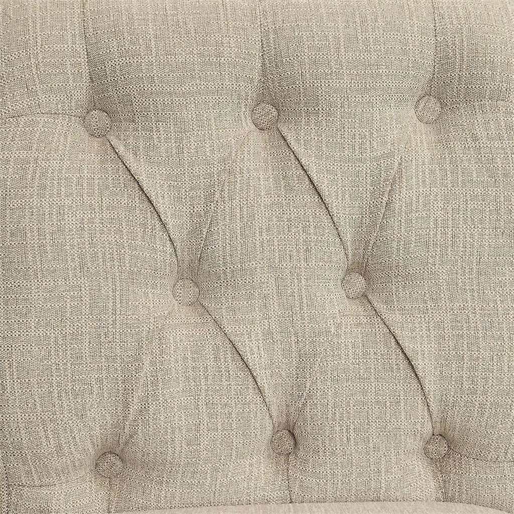 Furniture of America Landon Transitional Fabric Tufted Loveseat Bench in Gray