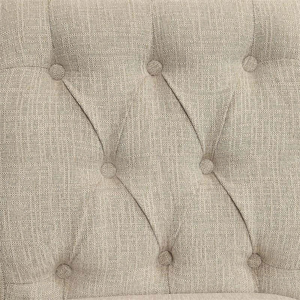 Furniture of America Landon Transitional Fabric Tufted Loveseat Bench in Gray