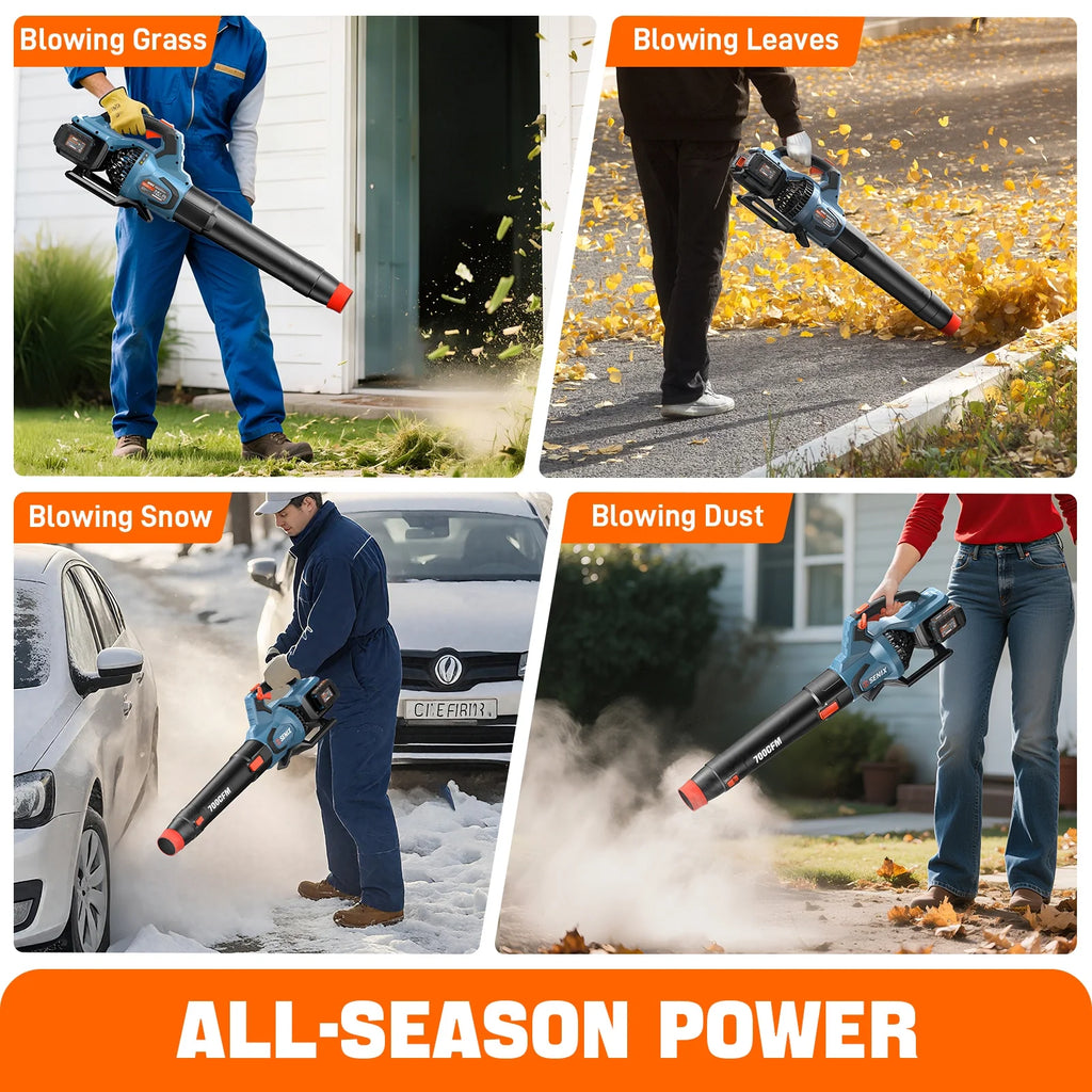 SENIX X6 60V Max* Brushless Cordless Leaf Blower with 4.0 Ah Battery and Charger, Variable Speed Up to 810CFM 170MPH, BLAX6-M1
