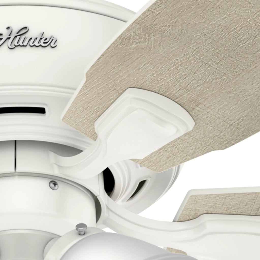 Hunter - Amberlin Indoor Ceiling Fan With Light, 52-inch, Brushed Nickel, Casual-style, 3-speed WhisperWind Motor, 53216, for Living Rooms, Bedrooms