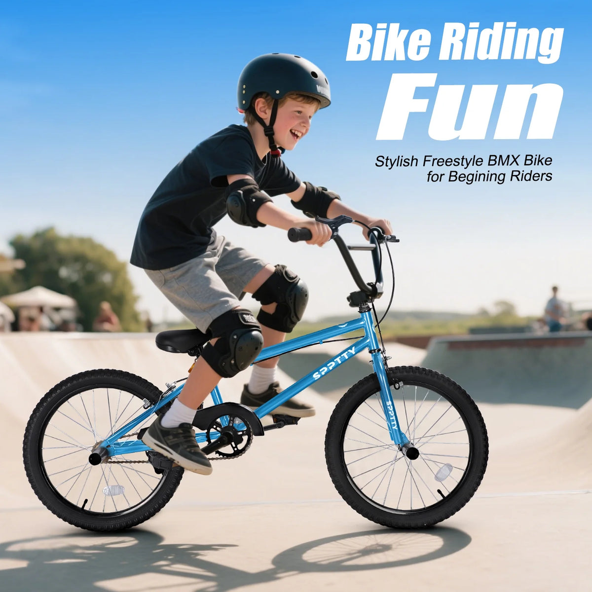 SPPTTY 20" Freestyle BMX Bike with 4 Pegs,Kids Bicycle for Teen Beginner, Age 7-14 Years,Multicolor