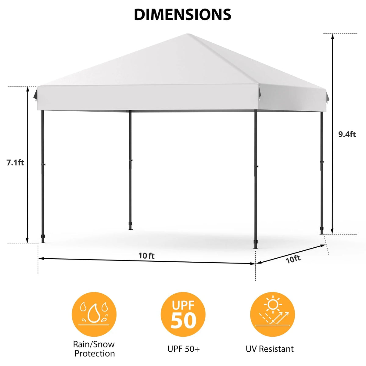 10x10FT/10x20FT Canopy Tent Pop Up Canopy, Commercial Instant Setup Canopy with 210D Fabric, Heavy Duty Commercial Instant Craft Fair Tent for Farmer Market, Vendor, Party, Event