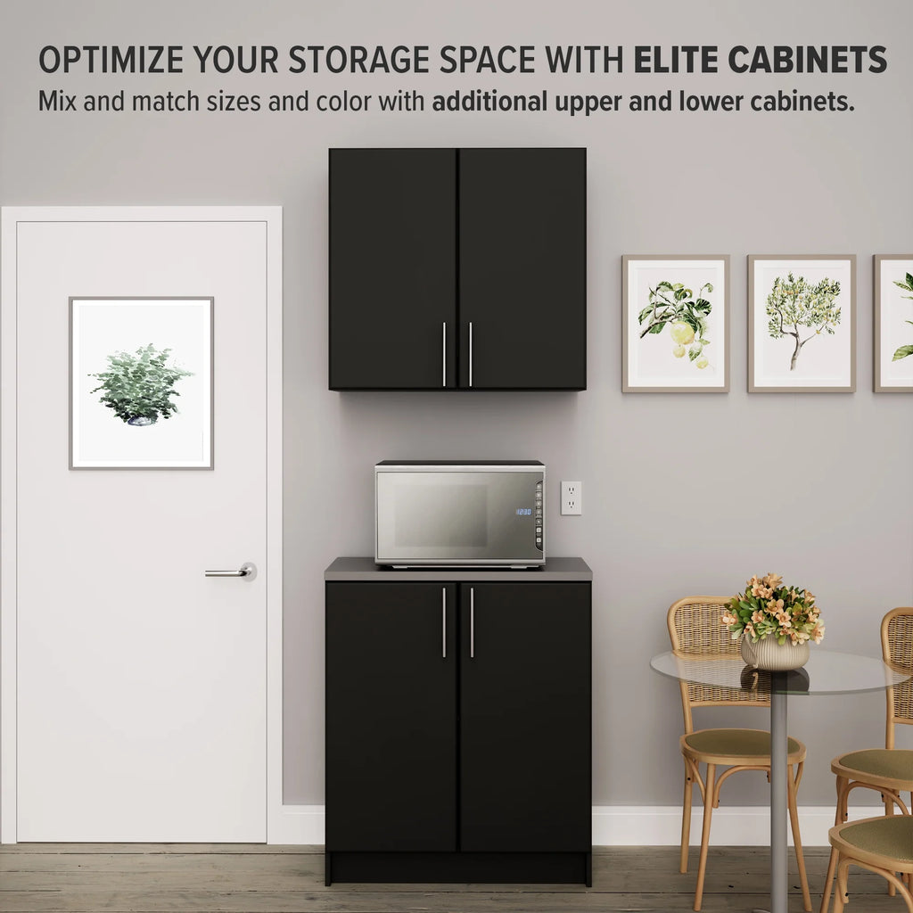 Prepac Elite Home Storage White Base Cabinet with Melamine Countertop
