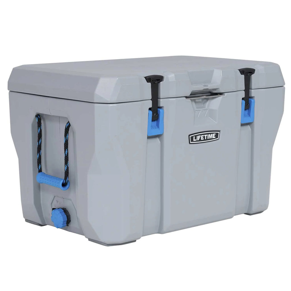 Lifetime 77 qt Bear-Resistant Camping Cooler, Premium High Performance, Ice Retention, Hard Cooler, 96 Can Capacity, Light Gray (90903)