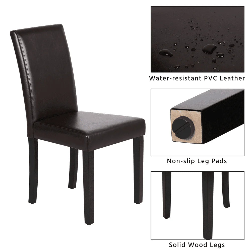 Topeakmart Dining Chair, Set of 4, Brown