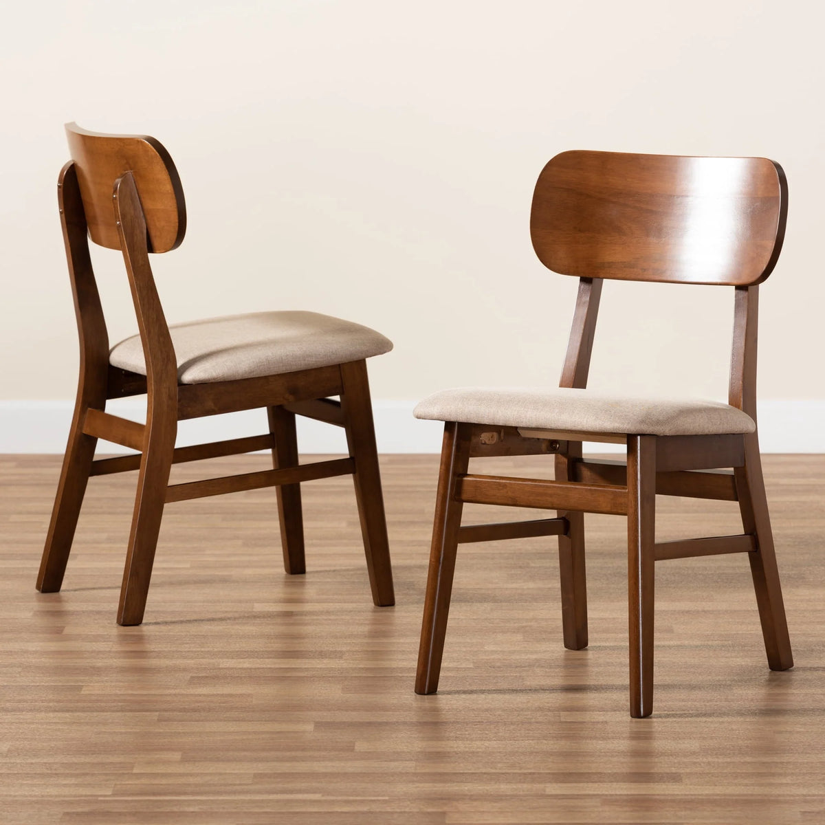 Baxton Studio Euclid Dining Chair, Set of 2, Sand