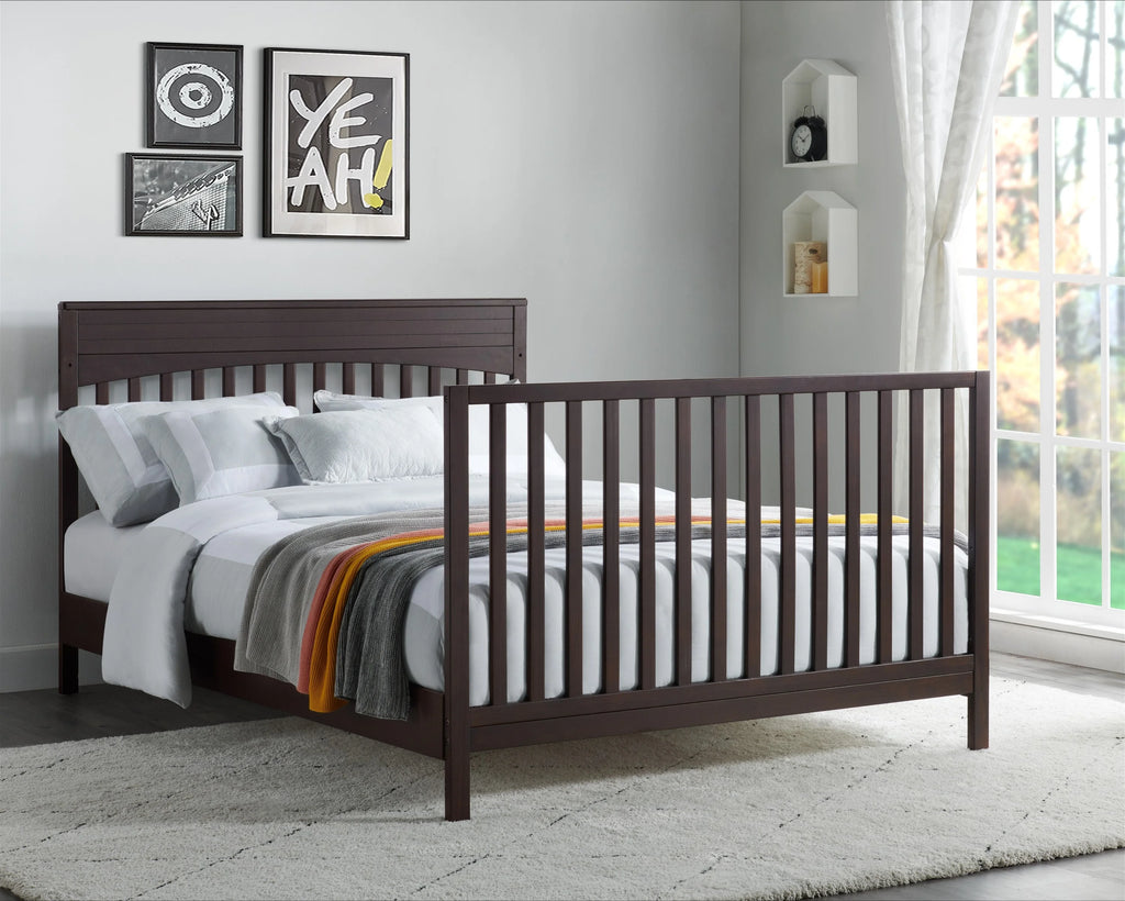 Oxford Baby Harper 4-in-1 Convertible Crib, Dove Gray, GREENGUARD Gold Certified, Wooden Crib