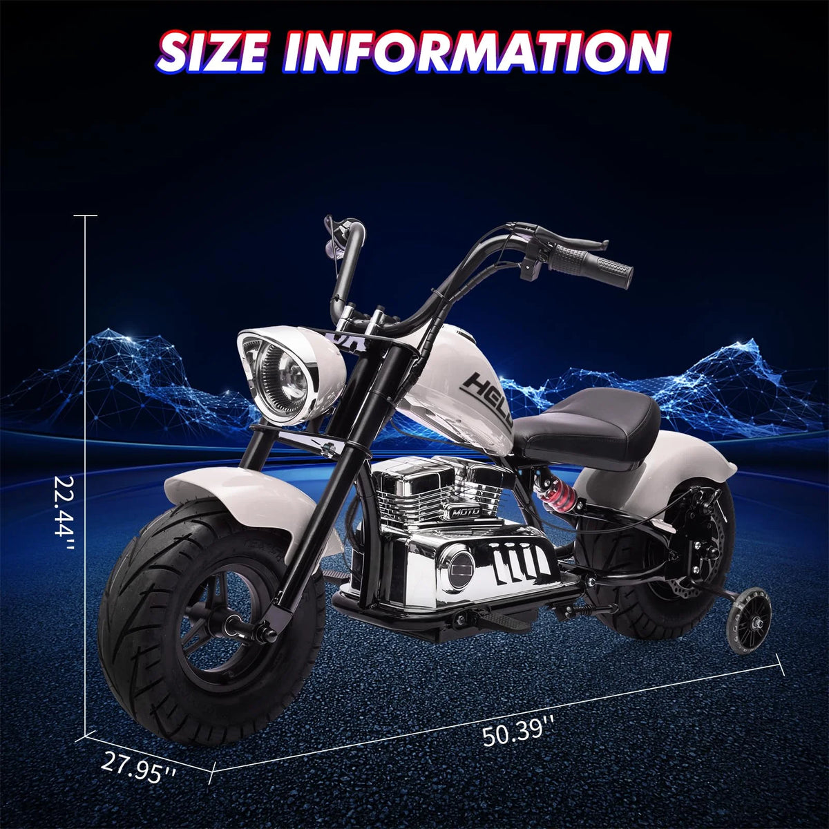 Towallmark 36V Kids Electric Dirt Bike, 350W Off-Road Motorcycle, Max 16.5 Mph, Ride On Electric Motorcycle with Removable Training Wheels, Spring Suspension, Leather Seat, Led Light,Music