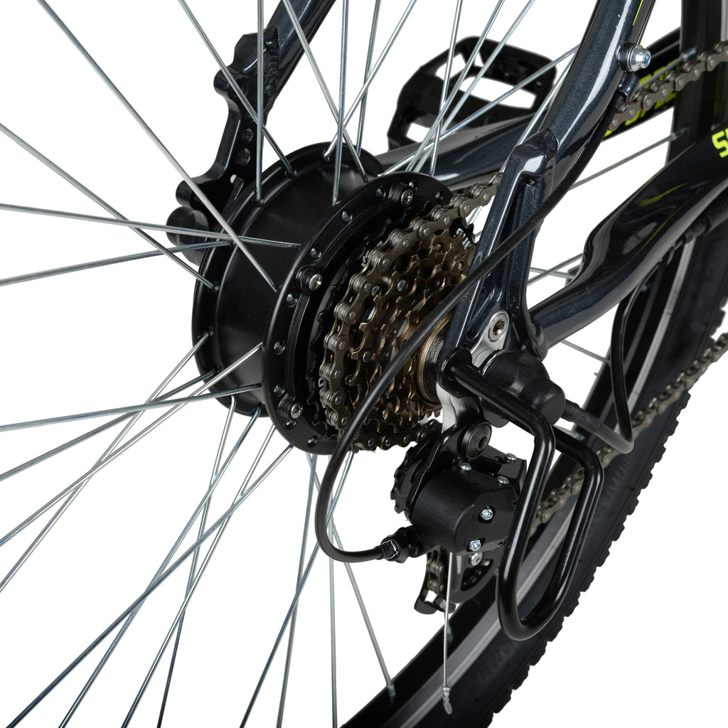 Hyper Bicycles 26" 36V Electric Mountain Bike for Adults, Pedal-Assist, 250W E-Bike Motor, Black