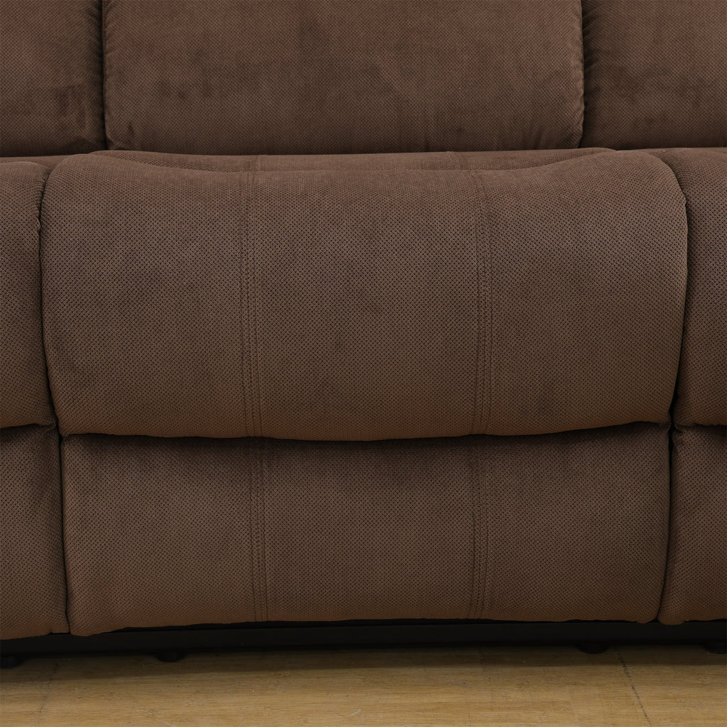 Aukfa 3-Piece Recliner Sofa Set, 6 Seat Sectional Couch with Cup Holders&Storage Console, Gray