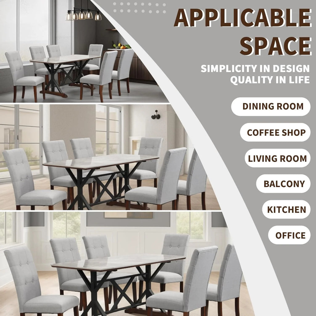 Sumdeal 5-Piece Farmhouse Dining Table Set, Wood Round Extendable Dining Table and 4 Upholstered Dining Chairs (Espresso-1Table 4 Chairs)